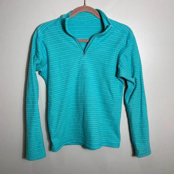 Patagonia Other - Patagonia Kid's Micro D 1/4 Zip Mock Neck Pull Over Swearshirt XL Blue Stripe